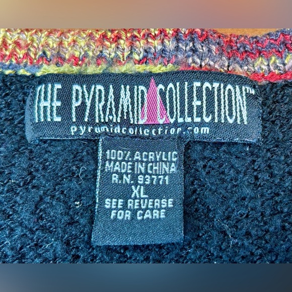 The Pyramid Collection Vibrant Striped Tunic Sweater with Asymmetrical Hem, XL - Picture 10 of 12
